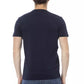 Chic Blue Cotton Tee with Stylish Front Print