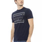 Chic Blue Cotton Tee with Stylish Front Print