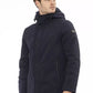 Sophisticated Blue Long Jacket with Monogram Detail