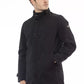 Sleek Black Poly Jacket with Monogram