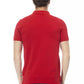 Elegant Red Cotton Polo with Chic Embroidery