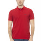 Elegant Red Cotton Polo with Chic Embroidery