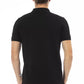 Sleek Black Cotton Polo with Elegant Embroidery