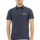 Elegant Blue Cotton Polo with Embroidered Logo