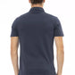 Elegant Blue Cotton Polo with Embroidered Logo