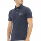 Elegant Blue Cotton Polo with Embroidered Logo
