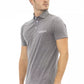 Refined Gray Cotton Polo with Embroidered Logo