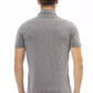 Refined Gray Cotton Polo with Embroidered Logo