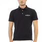 Elegant Black Embroidered Polo Tee