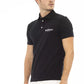 Elegant Black Embroidered Polo Tee
