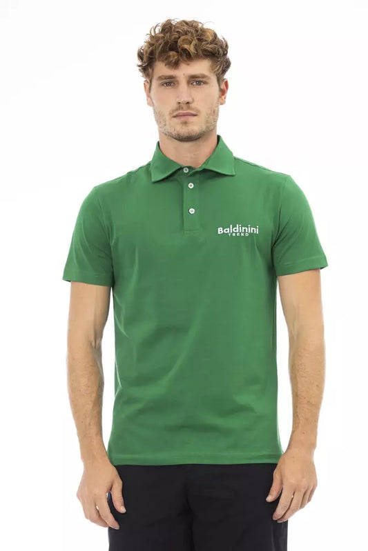 Chic Green Cotton Polo with Embroidered Logo