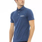 Elegant Blue Cotton Polo with Embroidered Logo