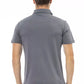 Elegant Gray Cotton Polo with Embroidered Logo