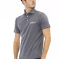 Elegant Gray Cotton Polo with Embroidered Logo