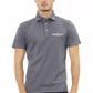 Elegant Gray Cotton Polo with Embroidered Logo