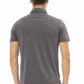 Chic Gray Embroidered Logo Polo Shirt