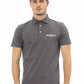 Chic Gray Embroidered Logo Polo Shirt