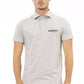 Elegant Gray Cotton Polo with Embroidered Logo