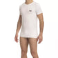 Chic White Crew Neck Tee with Sleek Logo
