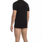 Sleek Black Cotton Blend Logo Tee