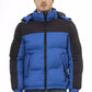 Chic Blue Nylon Hooded Jacket