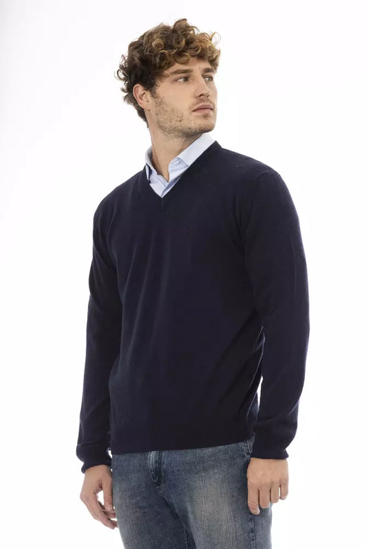 Elegant Wool V-Neck Sweater for Men