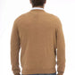 Elegant Beige V-Neck Wool Sweater for Men