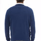 Elegant Blue V-Neck Wool Sweater