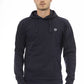 Chic Blue Hooded Fleece Sweater