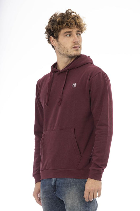 Burgundy Hooded Fleece Sweater with Embroidered Logo