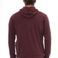 Burgundy Hooded Fleece Sweater with Embroidered Logo