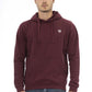 Burgundy Hooded Fleece Sweater with Embroidered Logo