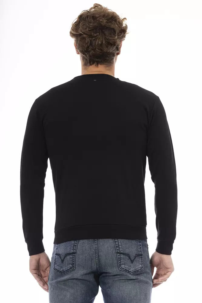 Sleek Crew Neck Sweatshirt in Black