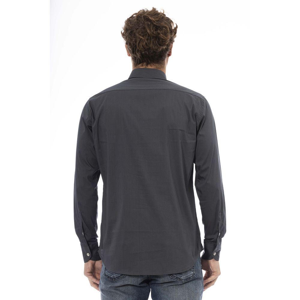 Elegant Gray Cotton Blend Shirt