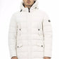 Elegant White Hooded Zip Jacket