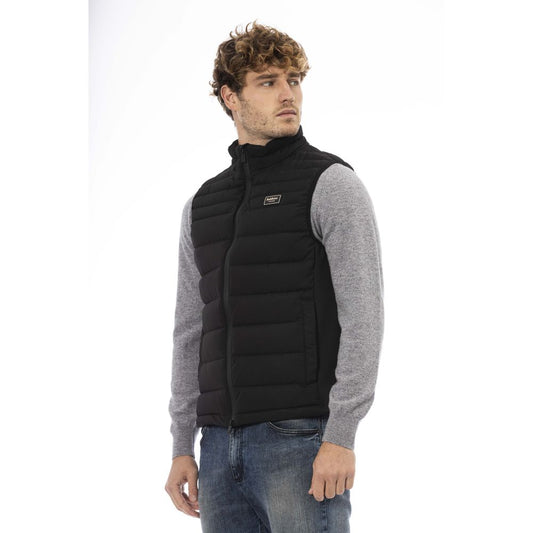 Sleek Quilted Zip Vest with Contrast Chest Patch