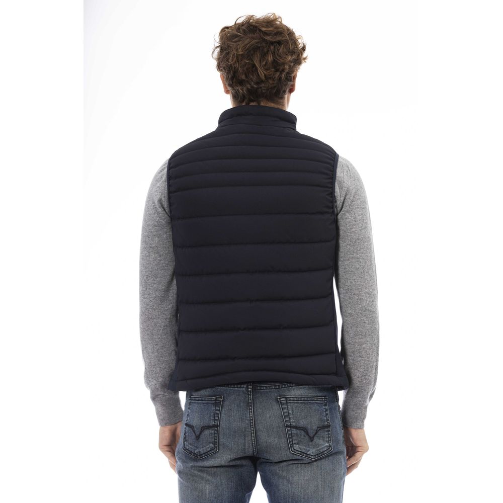 Elegant Blue Quilted Zip Vest