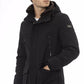 Elegant Hooded Zip Jacket In Black