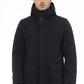 Elegant Blue Hooded Jacket with Zip Closure