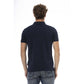 Chic Classic Blue Polo with Front Embroidery