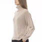 Chic Beige Volcano Neck Sweater