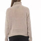 Chic Beige Volcano Neck Sweater