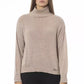Chic Beige Volcano Neck Sweater