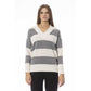 Chic V-Neck Wool-Blend Sweater in Gray