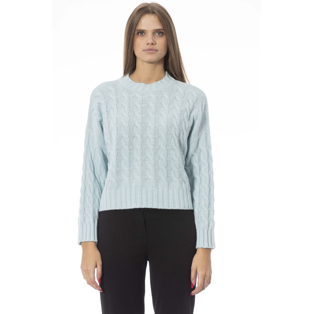 Chic Light Blue Crew Neck Sweater