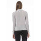 Elegant Gray Cashmere Blend Turtleneck Sweater
