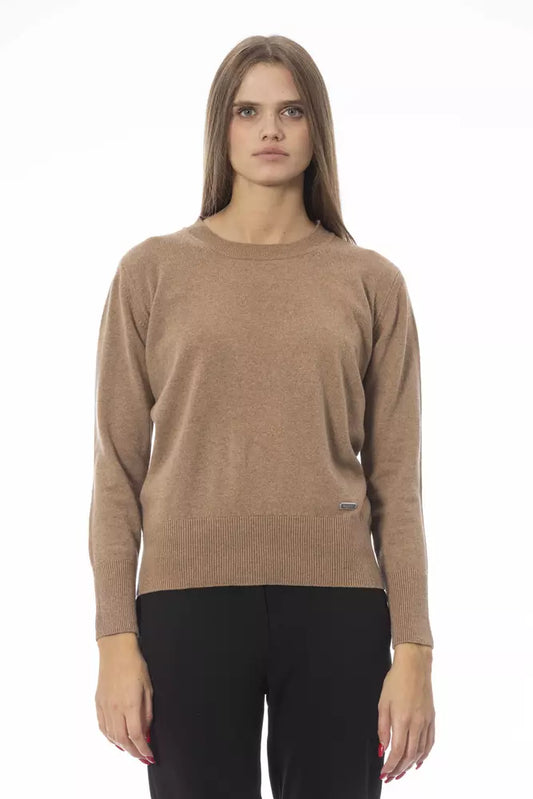 Sophisticated Beige Crew Neck Sweater