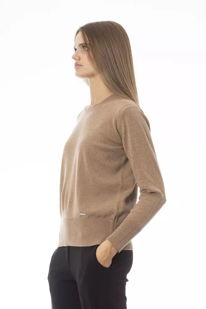 Sophisticated Beige Crew Neck Sweater