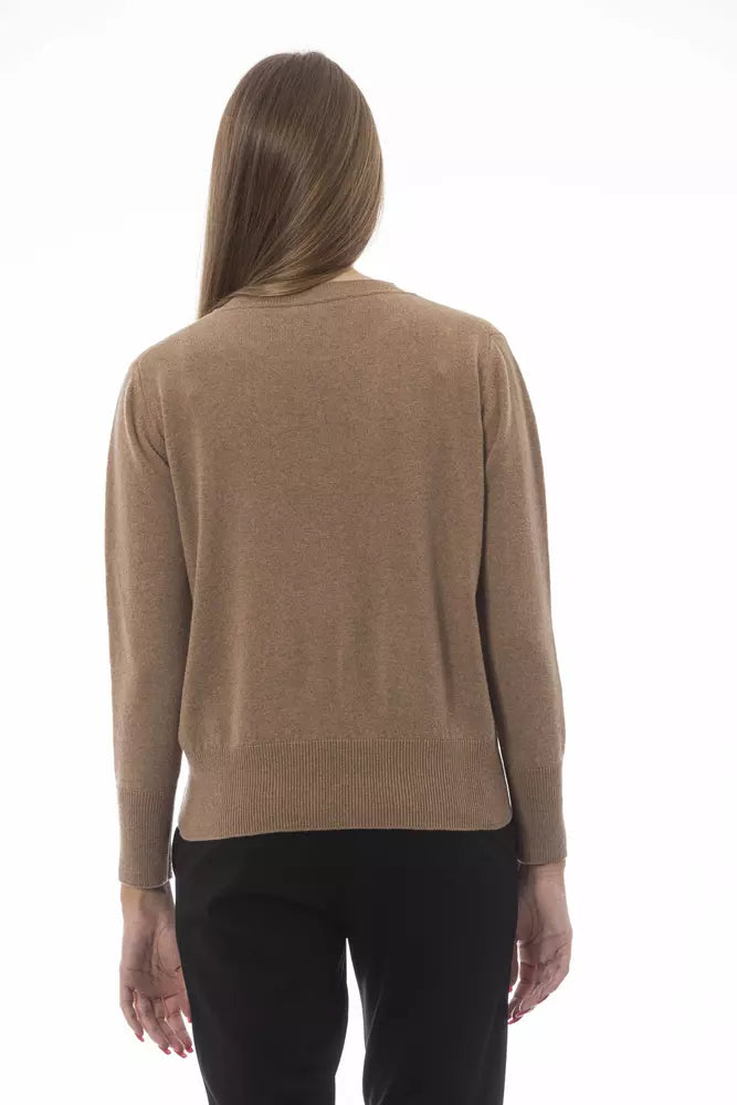 Sophisticated Beige Crew Neck Sweater