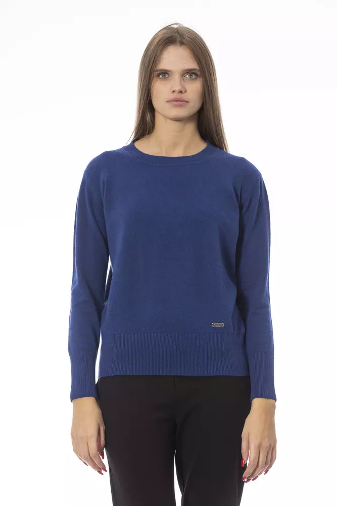 Elegant Crew Neck Sweater in Luxe Wool-Cashmere Blend